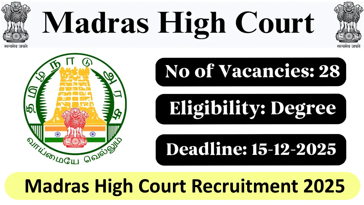 Madras High Court Recruitment 2025